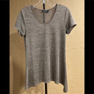 APT 9 Short Sleeve Gray Asymmetrical Top Small
